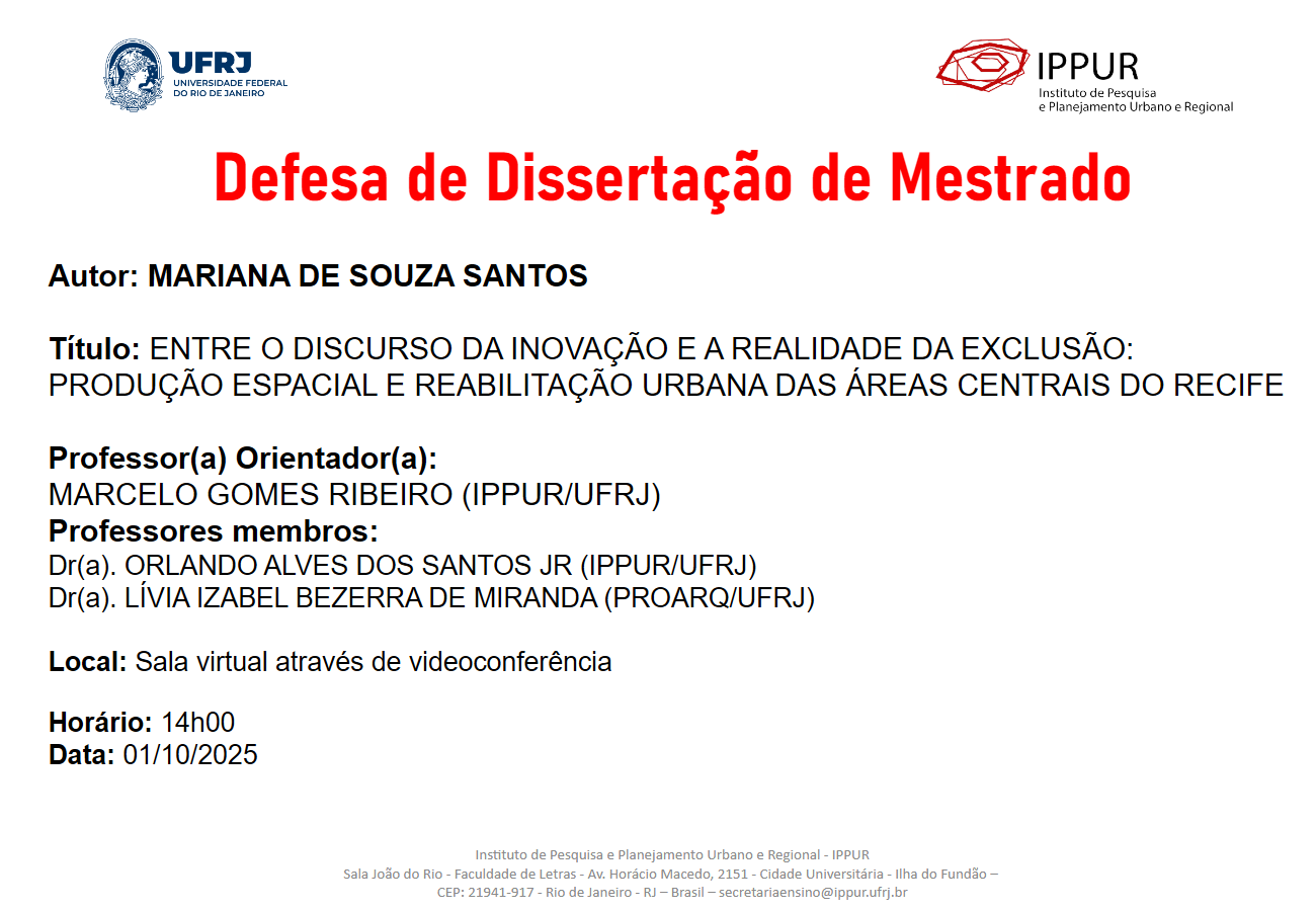 Defesa de Dissertação Mestrado – Mariana de Sousa