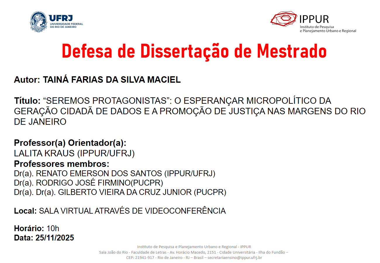 Modelo Cartaz – Defesa de Dissertação Mestrado e Tese Doutorado -Tainá